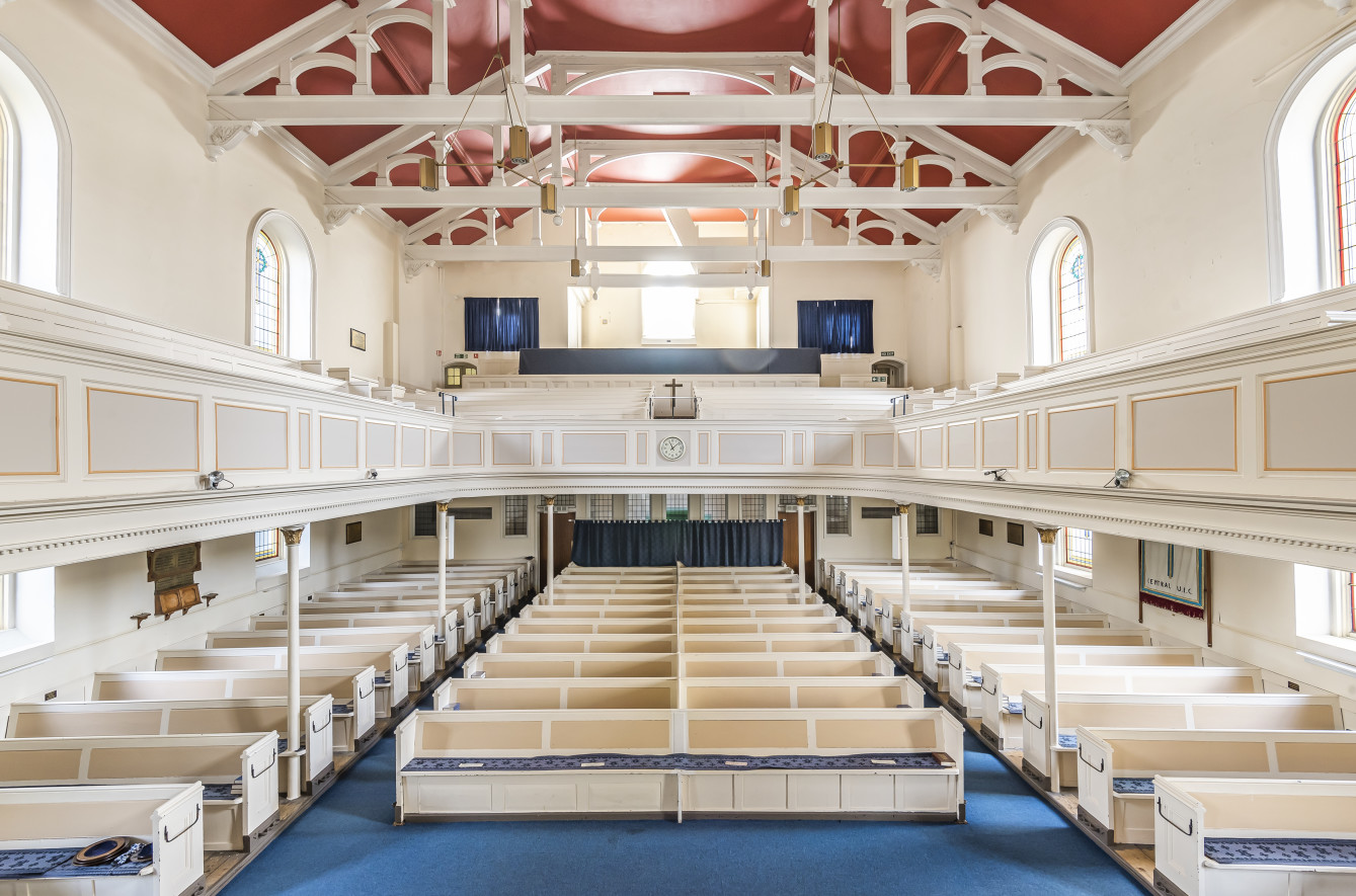 The interior of the church in Bath, which will be transformed into seven luxury one-and-two bedroom apartments as well as a flagship three-bedroom penthouse.